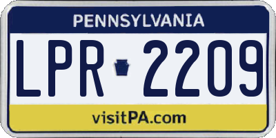 PA license plate LPR2209