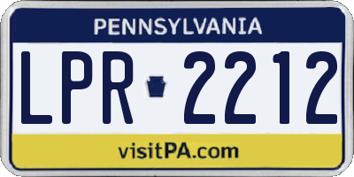 PA license plate LPR2212
