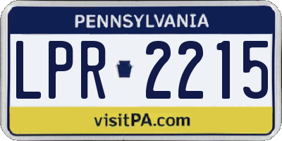 PA license plate LPR2215