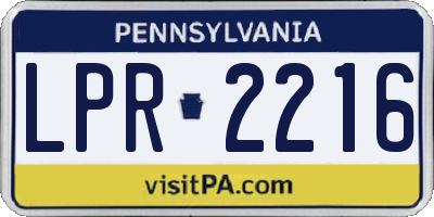PA license plate LPR2216