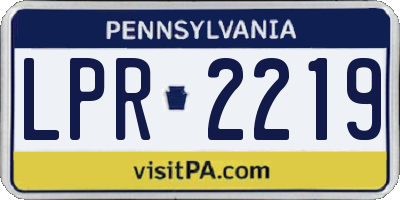 PA license plate LPR2219