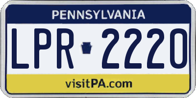 PA license plate LPR2220