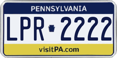 PA license plate LPR2222
