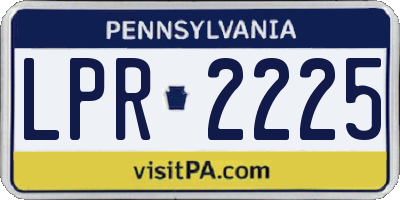 PA license plate LPR2225