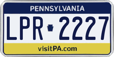 PA license plate LPR2227