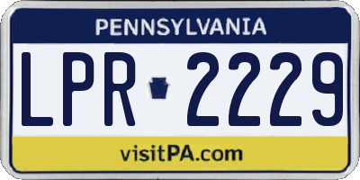PA license plate LPR2229