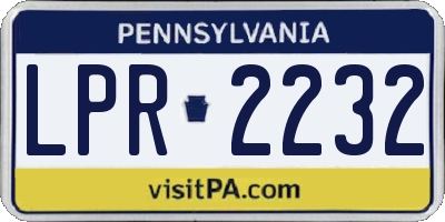 PA license plate LPR2232