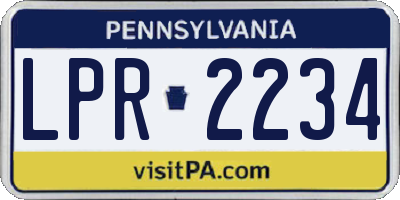 PA license plate LPR2234