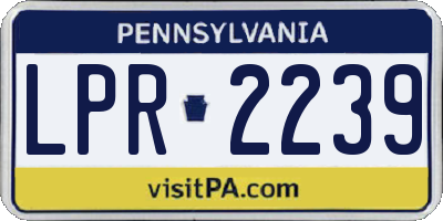 PA license plate LPR2239