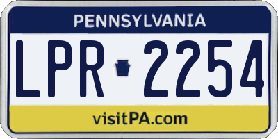 PA license plate LPR2254