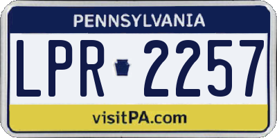 PA license plate LPR2257
