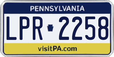 PA license plate LPR2258