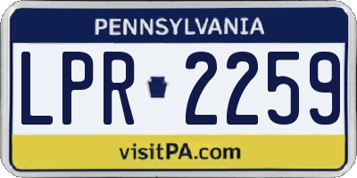 PA license plate LPR2259
