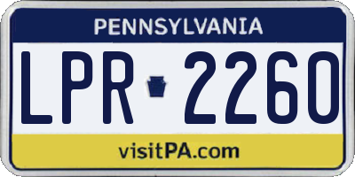PA license plate LPR2260