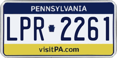 PA license plate LPR2261