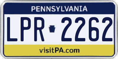 PA license plate LPR2262