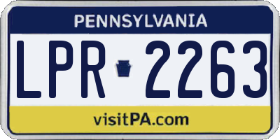 PA license plate LPR2263