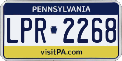 PA license plate LPR2268