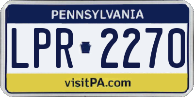 PA license plate LPR2270