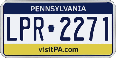 PA license plate LPR2271