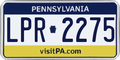 PA license plate LPR2275