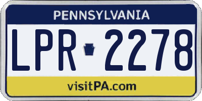 PA license plate LPR2278