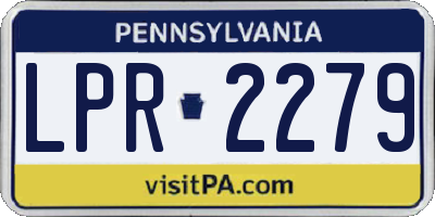 PA license plate LPR2279