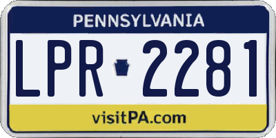 PA license plate LPR2281
