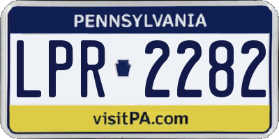 PA license plate LPR2282
