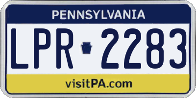 PA license plate LPR2283