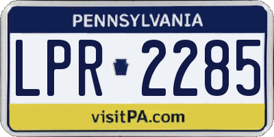 PA license plate LPR2285