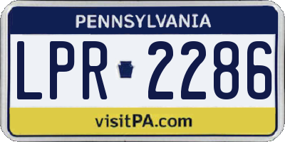 PA license plate LPR2286