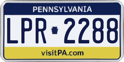 PA license plate LPR2288