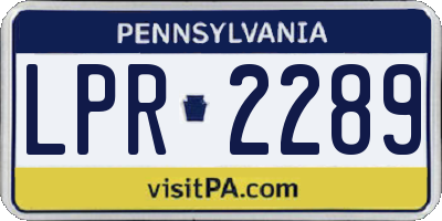 PA license plate LPR2289