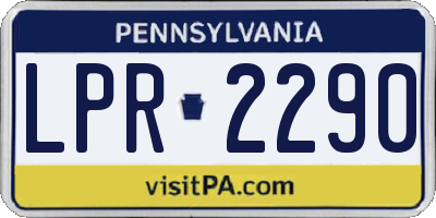 PA license plate LPR2290