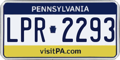 PA license plate LPR2293