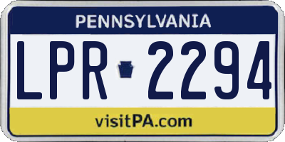 PA license plate LPR2294