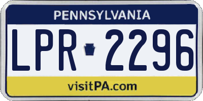 PA license plate LPR2296