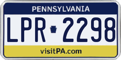 PA license plate LPR2298
