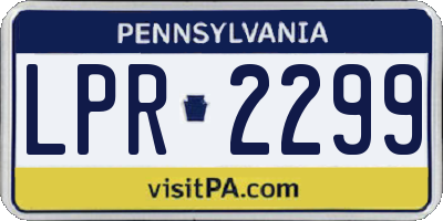 PA license plate LPR2299