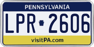 PA license plate LPR2606