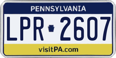 PA license plate LPR2607