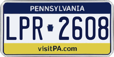 PA license plate LPR2608