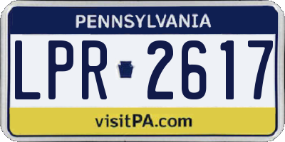 PA license plate LPR2617