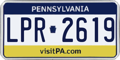 PA license plate LPR2619