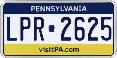 PA license plate LPR2625