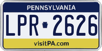 PA license plate LPR2626