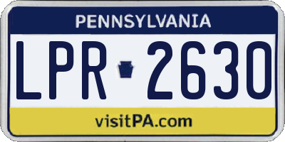 PA license plate LPR2630