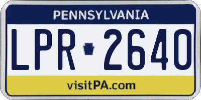 PA license plate LPR2640