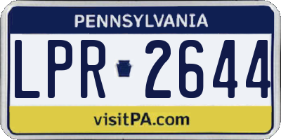 PA license plate LPR2644